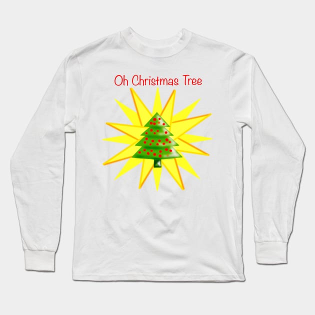 Oh Christmas Tree Long Sleeve T-Shirt by CATiltedArt